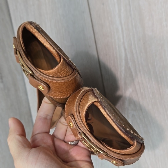 Tory Burch Womens Clines Logo Open Toe Flats Loafer Slip on shoes sz 10M - Picture 4 of 16